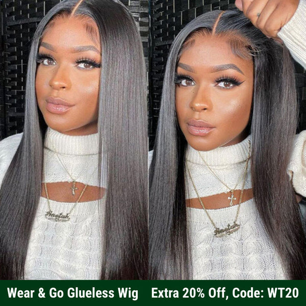 New User Exclusive | Klaiyi Pre-Cut Glueless Wig Straight Human Hair Beginner Wig Wear & Go