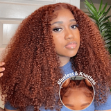 Extra 60% OFF | Klaiyi 6x4.5 Hot Reddish Brown Color Wear Go Lace Wig Body Wave/Kinky Curly/Water Wave