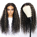 【BEST22“=$99】Klaiyi 6x4.75 WearGo Balayage Blonde Highlights Pre-cut Lace with Bleached Knots Kinky Curly Flash sale