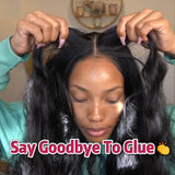 Klaiyi 250% Density 6x4.75 Bye Bye Knots Wear&Go Glueless Wig  Body Wave Pre Cut Lace Human Hair Wigs Flash Sale