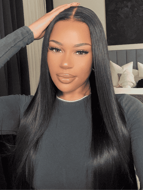 Klaiyi - Lot de 2 ou 3 paquets de cheveux brésiliens vierges et lisses, 100 % naturels, non traités - Extensions en vente flash 
