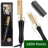 1800 Points | Hot Comb Hair Straightener,2in1 Ceramic Comb