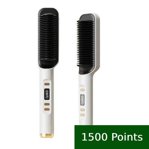 1500 Points | Upgrade Anti-Scald Hair Straightener Brush, LCD Temp Display & 4 Temp Settings