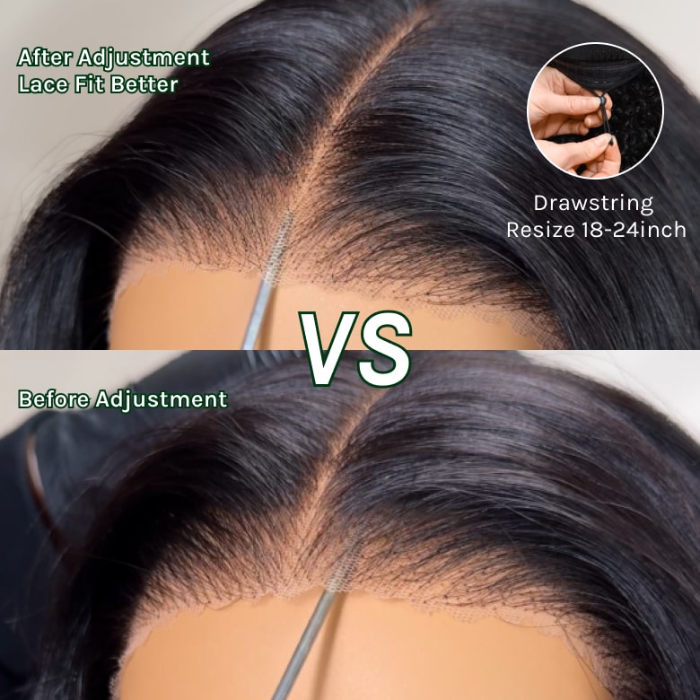 Klaiyi  7x5 Upgrade Yaki Straight Wig with Invisible Drawstring Pull and Go Glueless Wigs Flash Sale