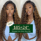 Klaiyi Balayage Color Water Wave U Part Wig Less Leave Out Human Hair Wigs Flash Sale
