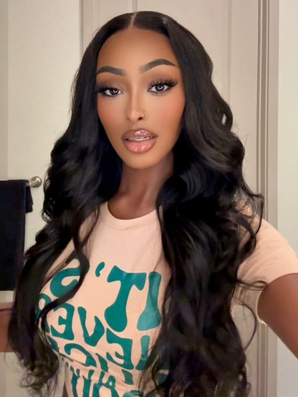 Klaiyi Luxury Quality 13x4 HD Lace Frontal Wig 200%/250% Density Available in Silk Straight / Body Wave / Water Wave Styles 15A Raw Human Hair
