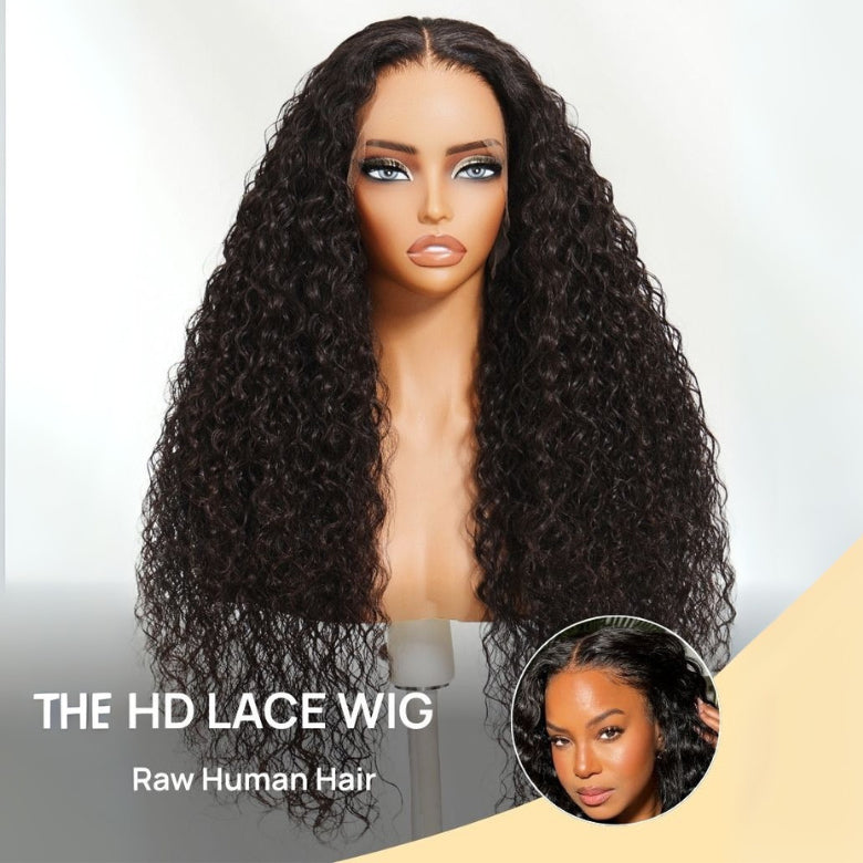 Klaiyi Luxury Quality 13x4 HD Lace Frontal Wig 200%/250% Density Available in Silk Straight / Body Wave / Water Wave Styles 15A Raw Human Hair