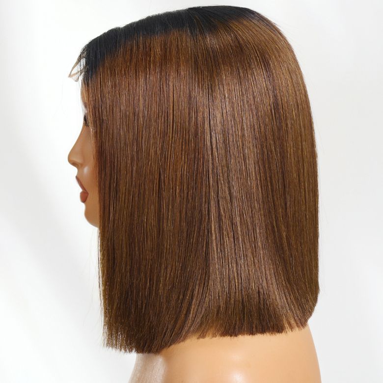 Klaiyi Silky Blunt Cut Glueless 2x6 Lace Closure Wig 200% Density Shoulder Length Bob Wig Flash Sale Pre Plucked & Bleached