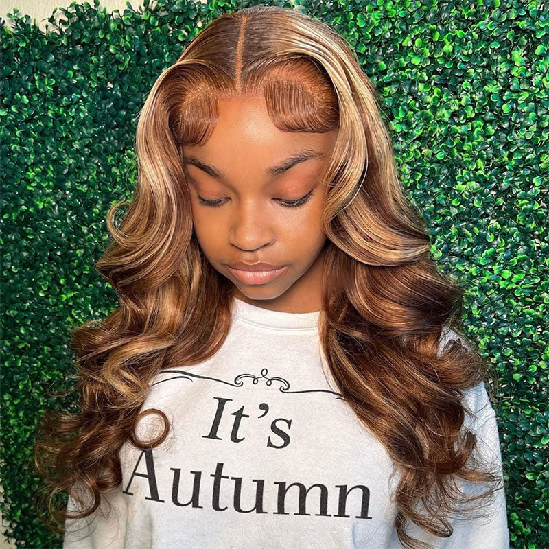 $50 OFF Full $51 | Code: SAVE50  Klaiyi Pre-Cut Glueless Wig Put On and Go Highlight Blonde Body Wave Wig