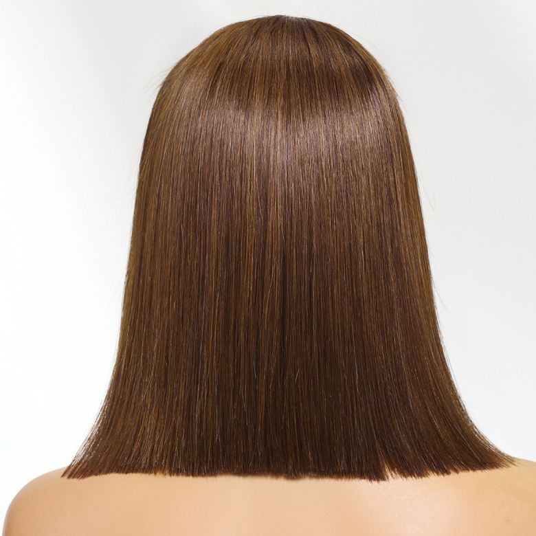 Klaiyi Silky Blunt Cut Glueless 2x6 Lace Closure Wig 200% Density Shoulder Length Bob Wig Flash Sale Pre Plucked & Bleached