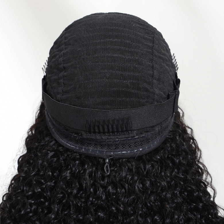 Klaiyi Hair InvisiBlend™ V part Wig 3.0 Bouncy Water Wave Curly Seamless Blending Wig With Drawstring 150% Density Protect Your Natural Hair