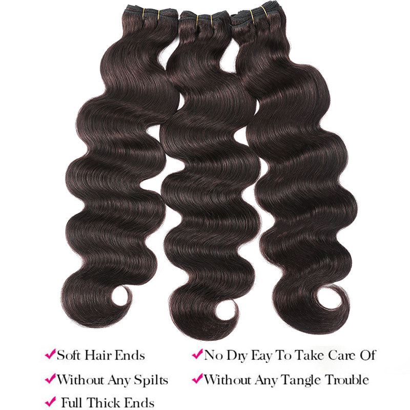 Klaiyi Clearance #2 Dark Brown Hair Bundles Body Wave/Straight Hair/Jerry Curly 2/3 Bundle Deals Flash Sale