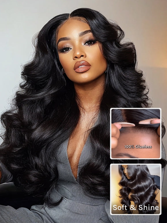Klaiyi Hair 360 Body Wave Transparent Lace Frontal Wig Full Lace Wigs 180% Density Human Hair Wigs Flash Sale