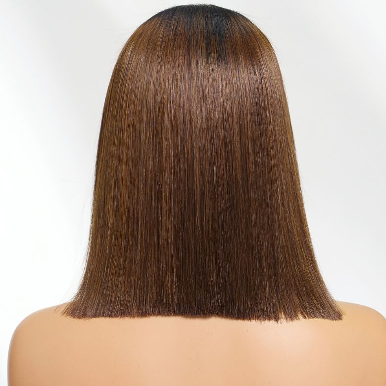 Klaiyi Silky Blunt Cut Glueless 2x6 Lace Closure Wig 200% Density Shoulder Length Bob Wig Flash Sale Pre Plucked & Bleached