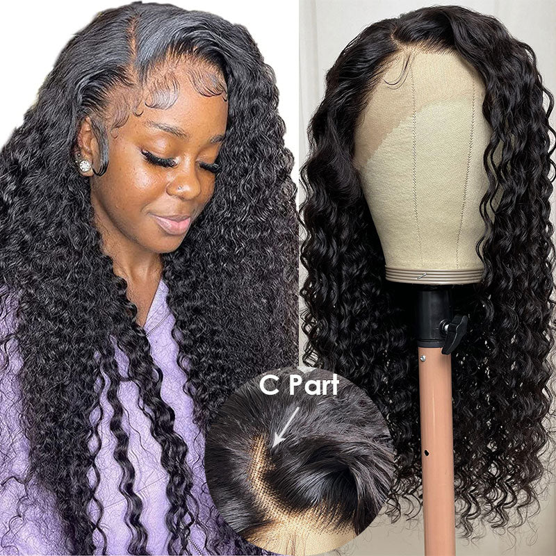 Buy 1 Get 1 Free,Code:BOGO |Klaiyi 180% Density 13x4 Lace Frontal Wig New Deep Wave Wig