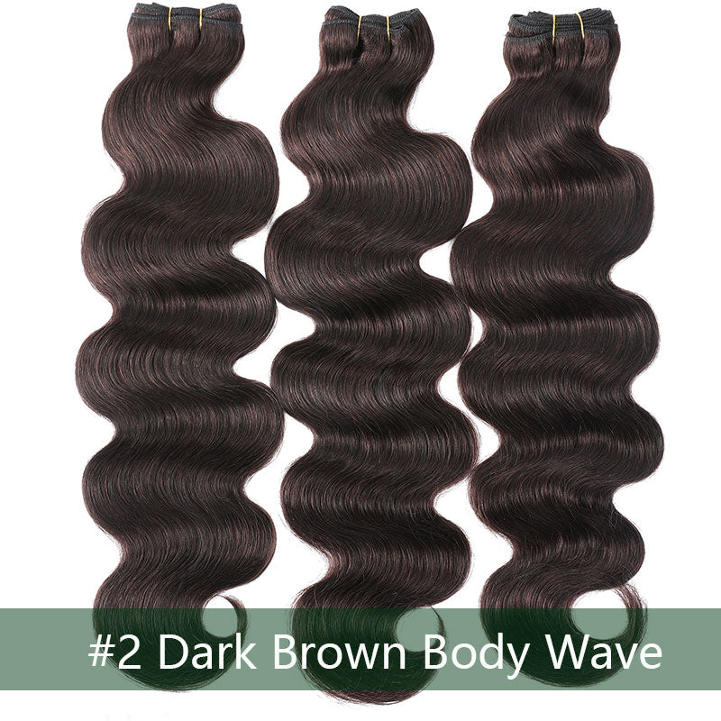 Klaiyi Clearance #2 Dark Brown Hair Bundles Body Wave/Straight Hair/Jerry Curly 2/3 Bundle Deals Flash Sale