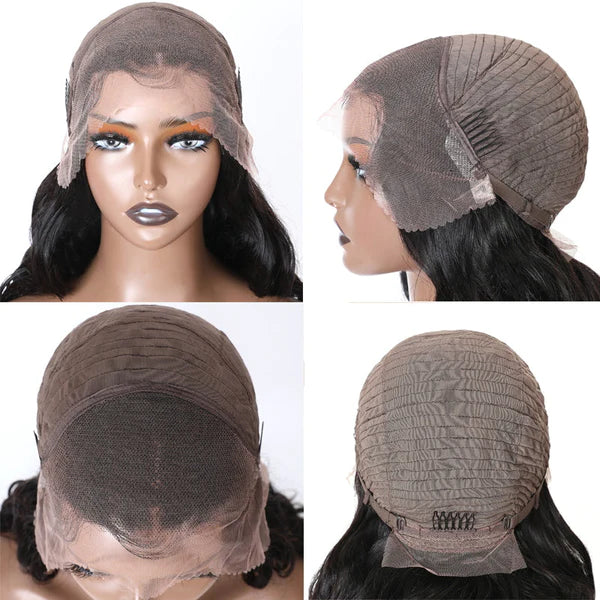 Klaiyi Loose Deep Wave Transparent Lace Front Wig Glueless Human Hair for Women