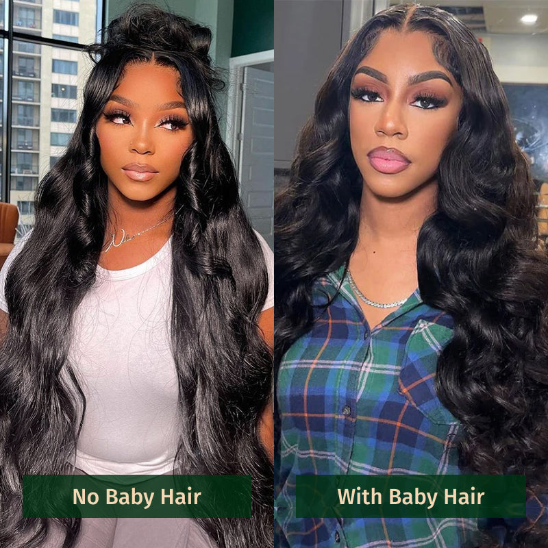 Buy 1 Get 1 Free,Code:BOGO | 7x5 Bye Bye Knots Wig Put On and Go Quick & Easy install Body Wave Wig Natural Black Color