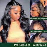 $50 OFF Full $51 | Code: SAVE50 Klaiyi Pre-Cut 5x5 HD Clear Lace Wear Go Glueless Wig Body Wave/Straight/Curly Hair