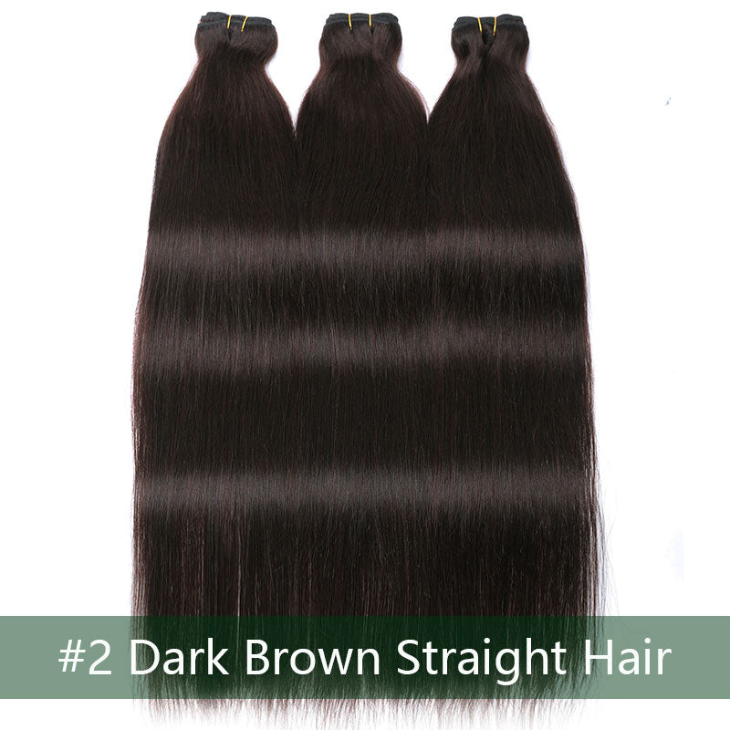 Klaiyi Clearance #2 Dark Brown Hair Bundles Body Wave/Straight Hair/Jerry Curly 2/3 Bundle Deals Flash Sale