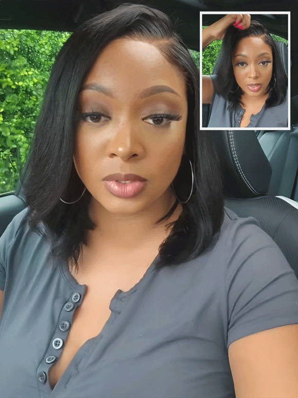 Buy 1 Get 1 Free,Code:BOGO | Klaiyi Bob Ombre Chestnut Brown Short Bob Wig 7x5 Bye-Bye Knots And 13x4 Lace Frontal Wig Flash Sale