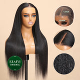 Klaiyi 13x4 Pre-Everything Yaki Straight Put On and Go Glueless Wig Real Ear to Ear Full Frontal Human Hair Silk Press Look Hair