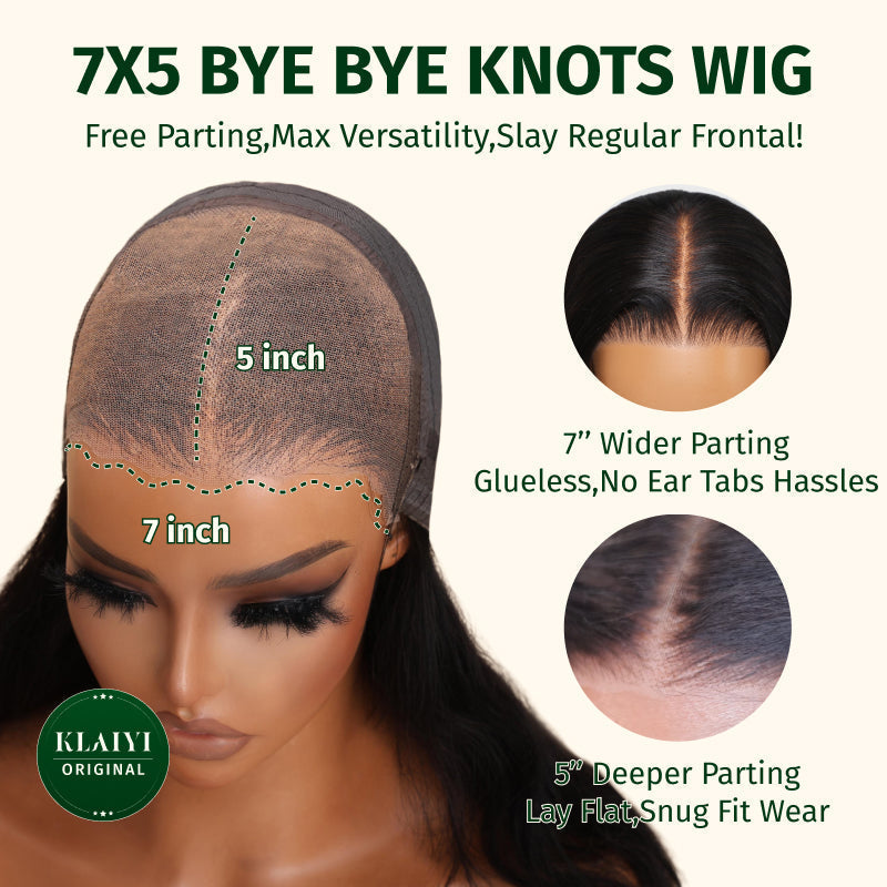 Extra 70% OFF | Klaiyi Honey Blonde Highlight Water Wave Bob Wig 7x5 Bye Bye Knots Glueless Put On and Go Wigs