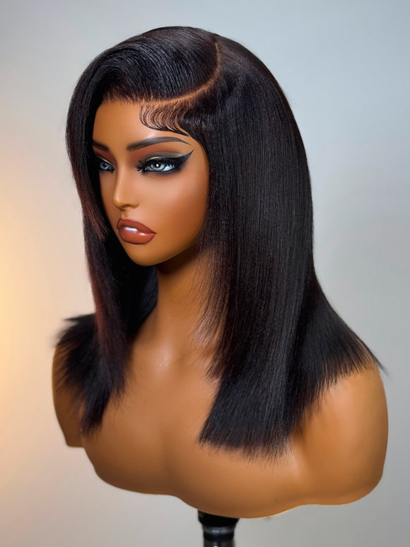 Buy 1 Get 1 Free,Code:BOGO |Yaki Straight Put On and Go Glueless Bob Wig 7x5 Pre-Cut Bye Bye Knots Wig 4.0