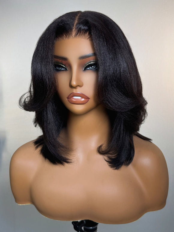 Buy 1 Get 1 Free,Code:BOGO |Yaki Straight Put On and Go Glueless Bob Wig 7x5 Pre-Cut Bye Bye Knots Wig 4.0