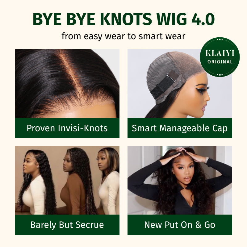 $100 OFF | Code: SAVE100 Klaiyi Dark Root Brown Balayage Highlight 3D Body Wave Bye Bye Knots Wig