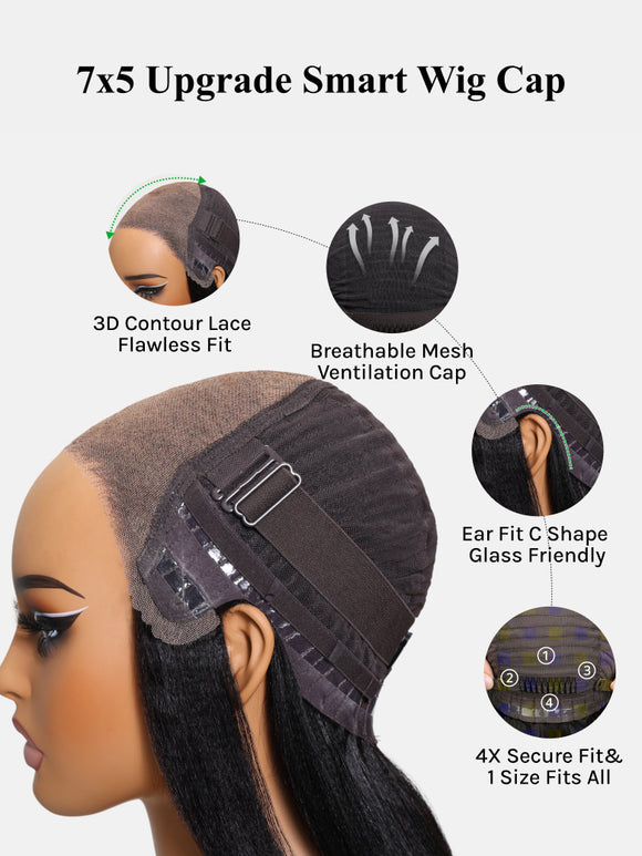 Klaiyi 7×5 and 13x4 Pre-Everything™ Lace Frontal Wig Water Wave & Curly  Mixed Human Hair Glueless Wig