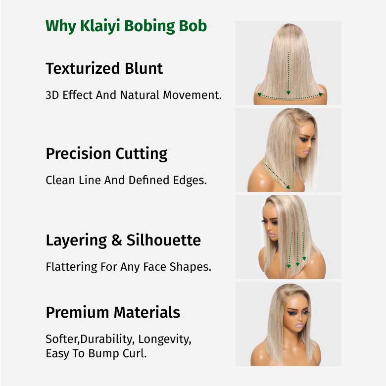 613 highlight bob wig features