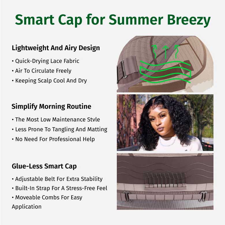 Extra 50% Off Code HALF50 |Klaiyi Deep Side Part Short Bob Curly Wig 7X5 Bye Bye Knots Lace Front Wig