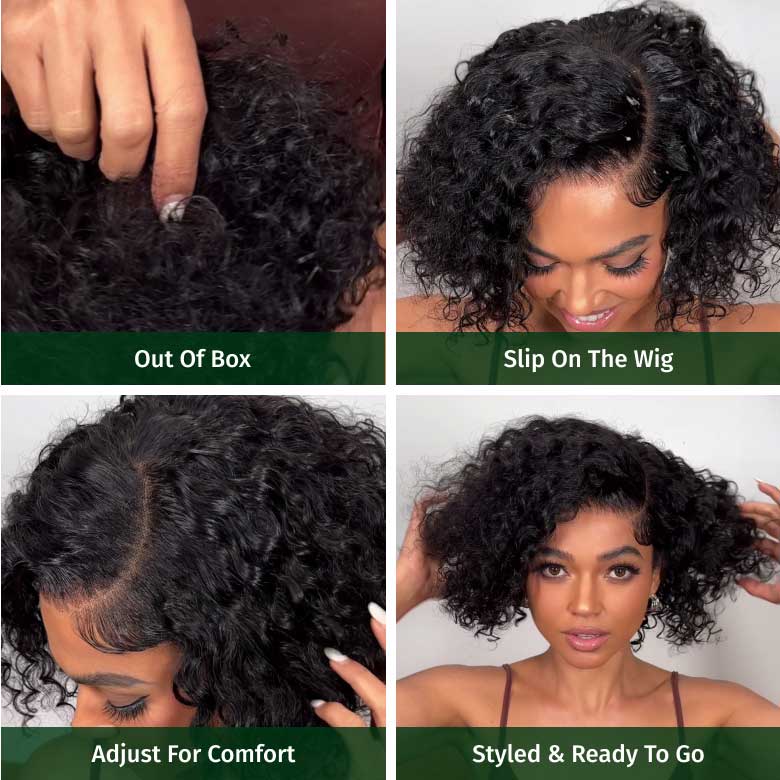 Extra 50% Off Code HALF50 |Klaiyi Deep Side Part Short Bob Curly Wig 7X5 Bye Bye Knots Lace Front Wig