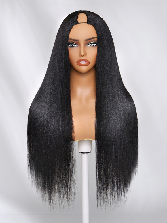 Klaiyi Yaki Straight V Part Wig Meets Real Scalp New EasiContour™  Ready To Wear Glueless Wig with  Invisi Drawstring Flash Sale
