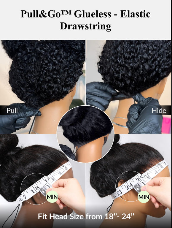 Extra 50% Off Code HALF50 | Klaiyi Yaki Straight Put On and Go Glueless Lace Wigs 7x5 Bye Bye Knots Pre-cut Human Hair Lace Wig