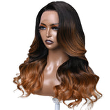 Klaiyi Golden Caramel Balayage Body Wave Human Hair Wigs Ombre Brown Hair Flash Sale
