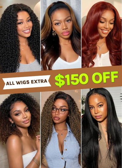 All Wigs Extra $150 Off | Hump Day BTS STEALS 100% Glueless Human Hair Wigs Limited Stock Flash Sale