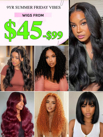 Wigs From $45-$99 | Klaiyi Friday Blowout 100% Glueless Human Hair Flash Sale