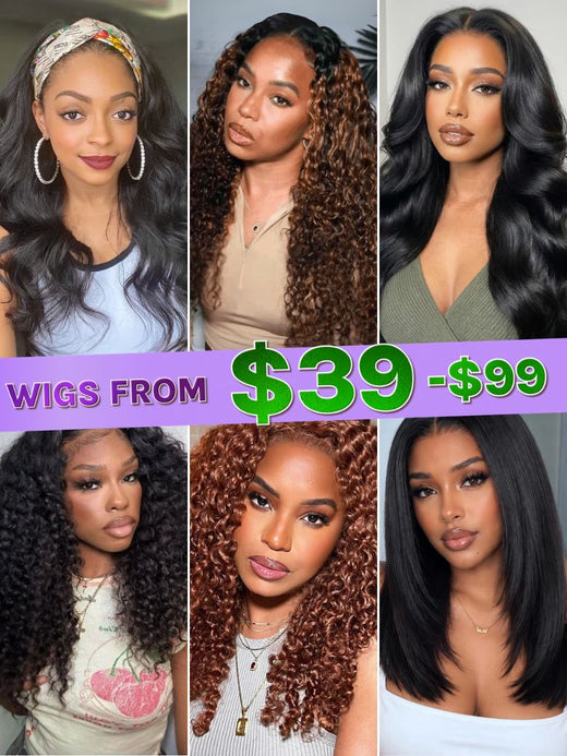 Wigs From $39-$99 | Klaiyi Affordable Wigs Friday Blowout Mega Sale Ship In 24Hrs Flash Sale In Stock
