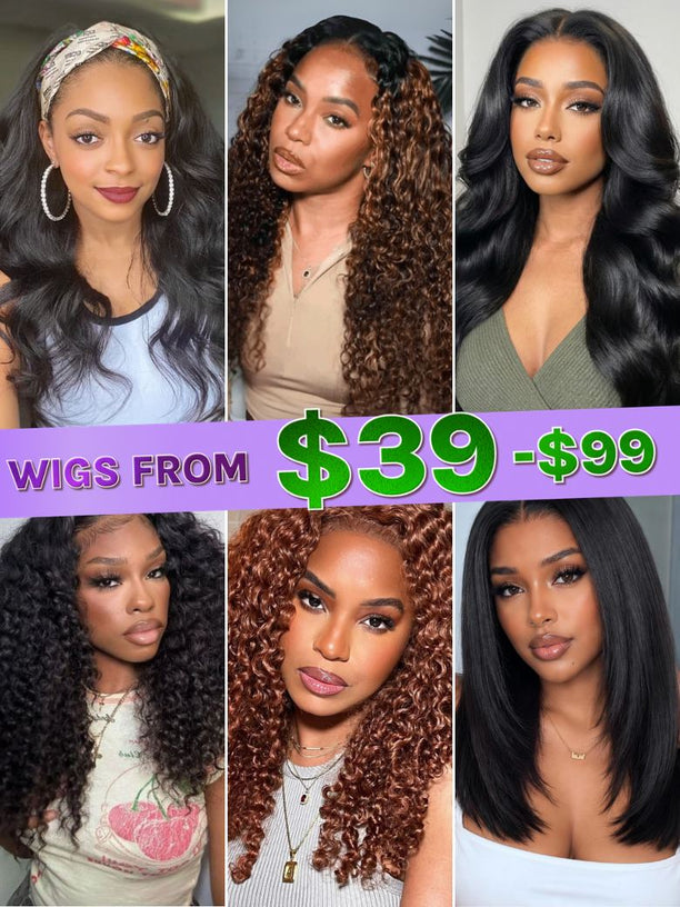 Wigs From $39-$99 | Klaiyi Affordable Wigs Friday Blowout Mega Sale Ship In 24Hrs Flash Sale In Stock