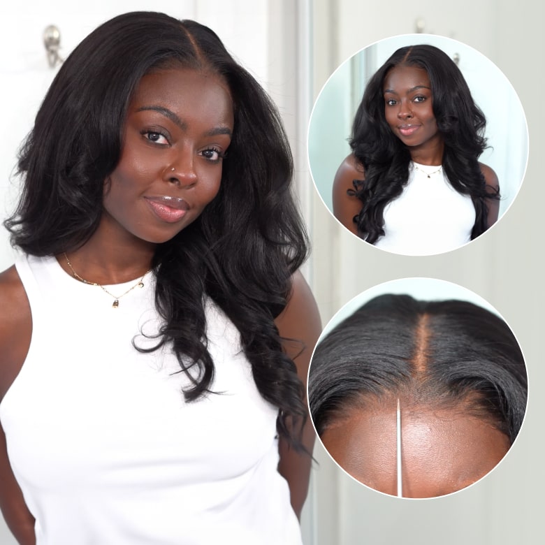 Klaiyi Yaki Straight Skin Melt 5x5 HD Blend Away™ Lace Wigs 180% Glueless Human Hair Wigs