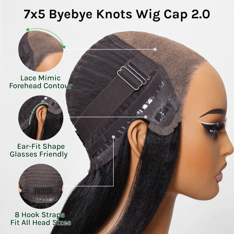 Klaiyi Ombre Brown Balayage Highlight Body Wave 7x5 Bye Bye Knots Wig Precolored Human Hair Lace Wig