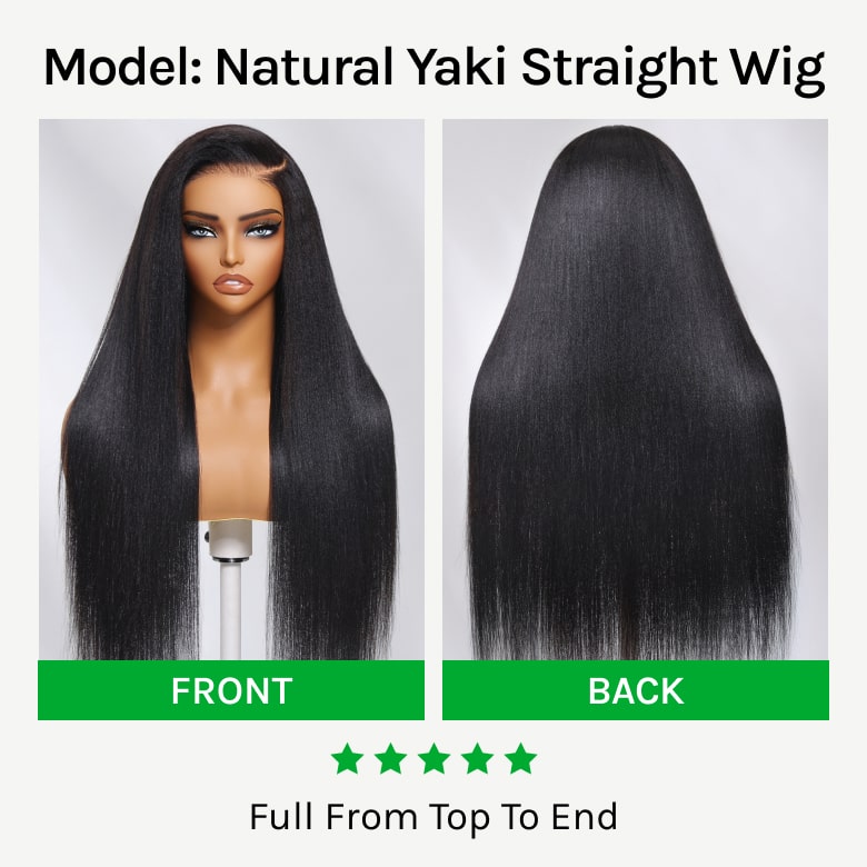 Klaiyi Yaki Straight Put On and Go Glueless Lace Wigs 7x5 Bye Bye Knots Pre-cut Human Hair Lace Wig Kinky Straight