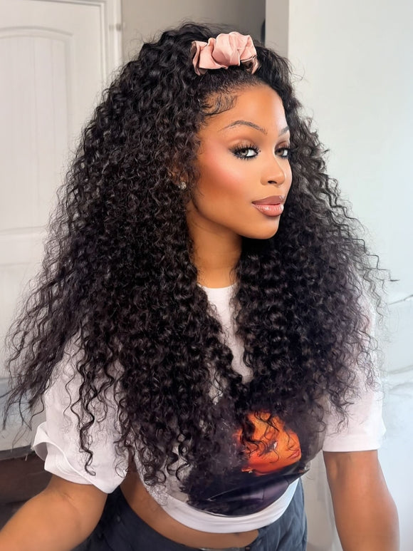 Flash Sale| Water Wave Wig Flexi-Fit Drawstring Beginner Friendly 3 In 1  Flip Over 3/4 Half Wig Vip Member