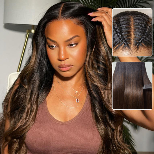 ombre highlight water wave wig