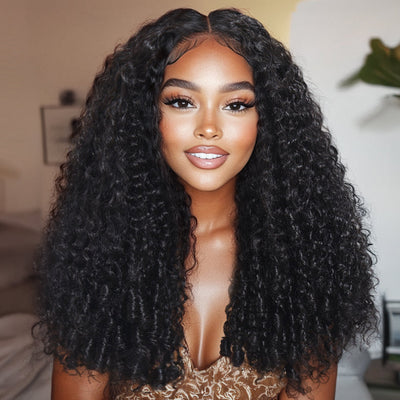 Extra 60% OFF |  Klaiyi 7x5 Bye Bye Knots Spiral Curls Water Curly Hair with Twist-Out Ends Put on and Go Glueless Wig