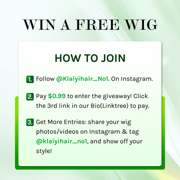 Klaiyi $0.99 Win Free Wig | $69 Get A Glueless Wig Valued $199 | $99 Get A 22" Lace Wig Flash Sale