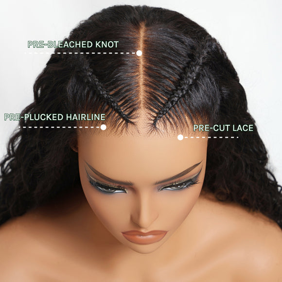 Klaiyi Smoky Beige Blonde With Root Melt 13×4 Pre Everything Body Wave Lace Frontal Wig Put On and Go With Invisi Drawstring