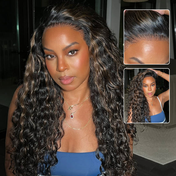 highlight water wave wig